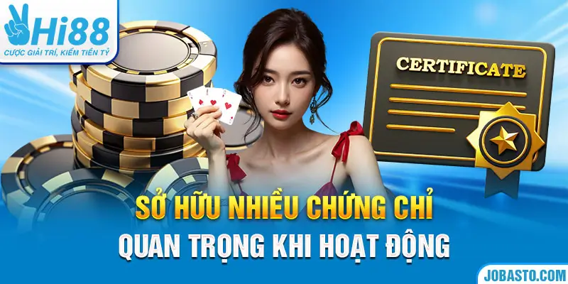 Sở hữu nhiều chứng chỉ quan trọng khi hoạt động